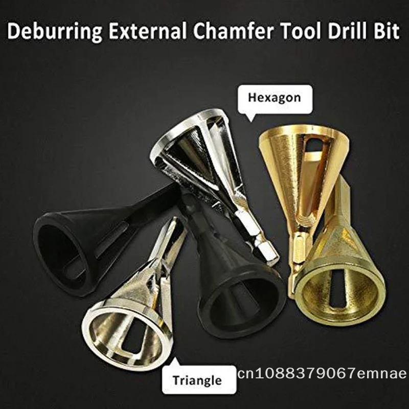 [ZYAS]Deburring External Chamfer Tool Metal Hex Triangle Trimming Drill Bit For Screw Fast Remove Burr Removal