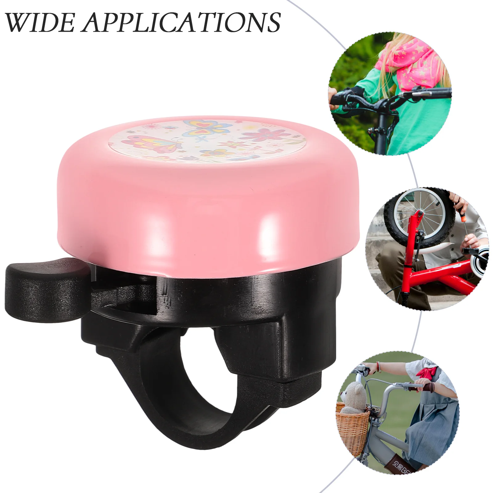 Children's Bicycle Bell Pink Butterfly Style Bike Supplies Scooter for Adults Horn Toddler Bikes Mini Bells Young Ring Riding