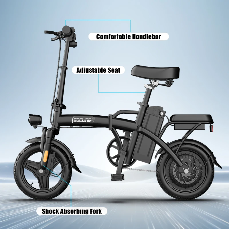 14'' Commuter Ebike--G11, 500W Motor, Removable Battery Max 19.9MPH Rear Disc Brake with Two Shock-Absorbing Models Optional, Mini Electric Bicycle for Adults, College Students, Commuters & Urban Riding E-Bike image 10