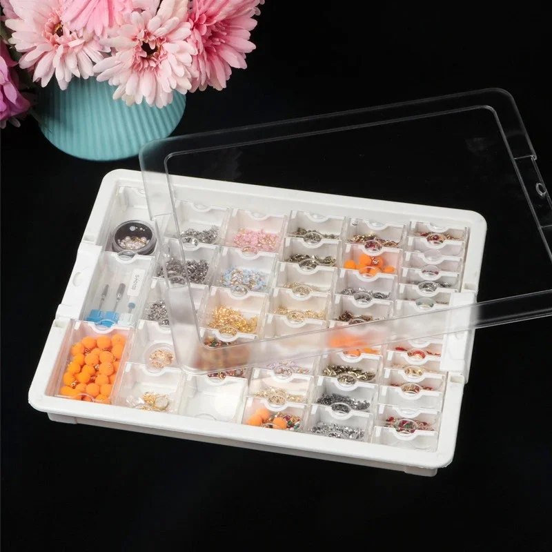 Desktop Storage Box Acrylic Jewelry Box Diamond Box Drawer Box Nail Diamond Jewelry Classification Grid Storage Jewelry Box 42 G