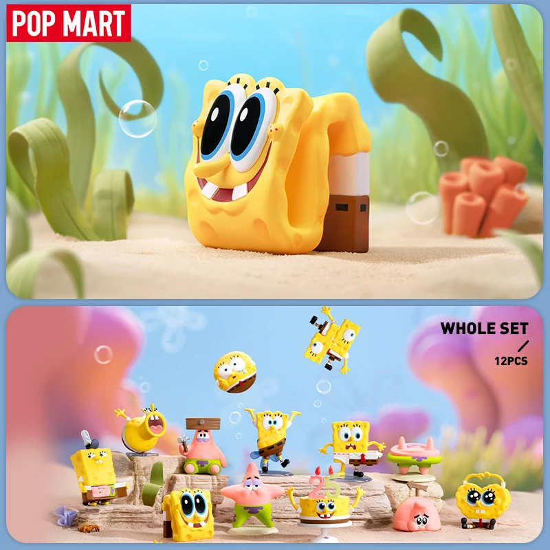 POP MART SpongeBob SquarePants Daily Quirks Series Mystery Box 1PC/12PCS POPMART Blind Box Action Figure Cute Toy