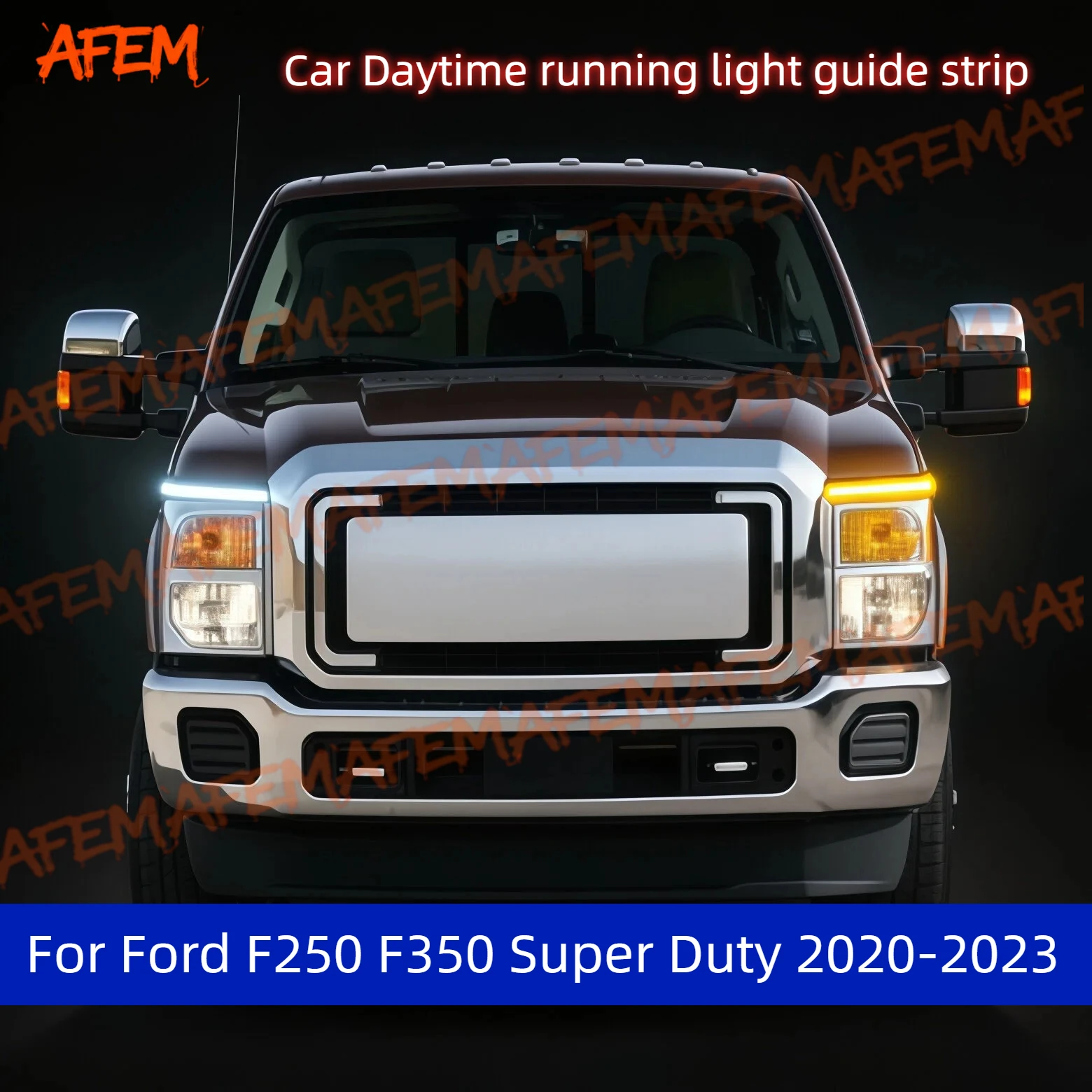 

For Ford F250 F350 Super Duty 2020-2023 Daytime Running Light Guide Strip Auto LED DRL Daytime Flexible Decorative Ambient Lamp