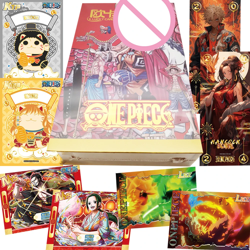 

One Piece Collection Cards Anime Protagonist Fun Q-version Cartoon Lucky Cat Design Rare Enamel Cards Children Special Gifts