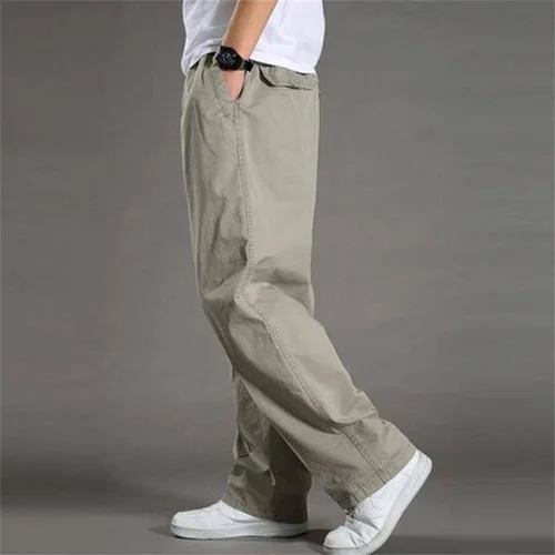 Imagen 1 del producto Pantalones Cargo para Hombre, ropa de trabajo de algodón para verano y primavera, pantalones de chándal informales de talla grande para escalar, pantalones de otoño para Hombre