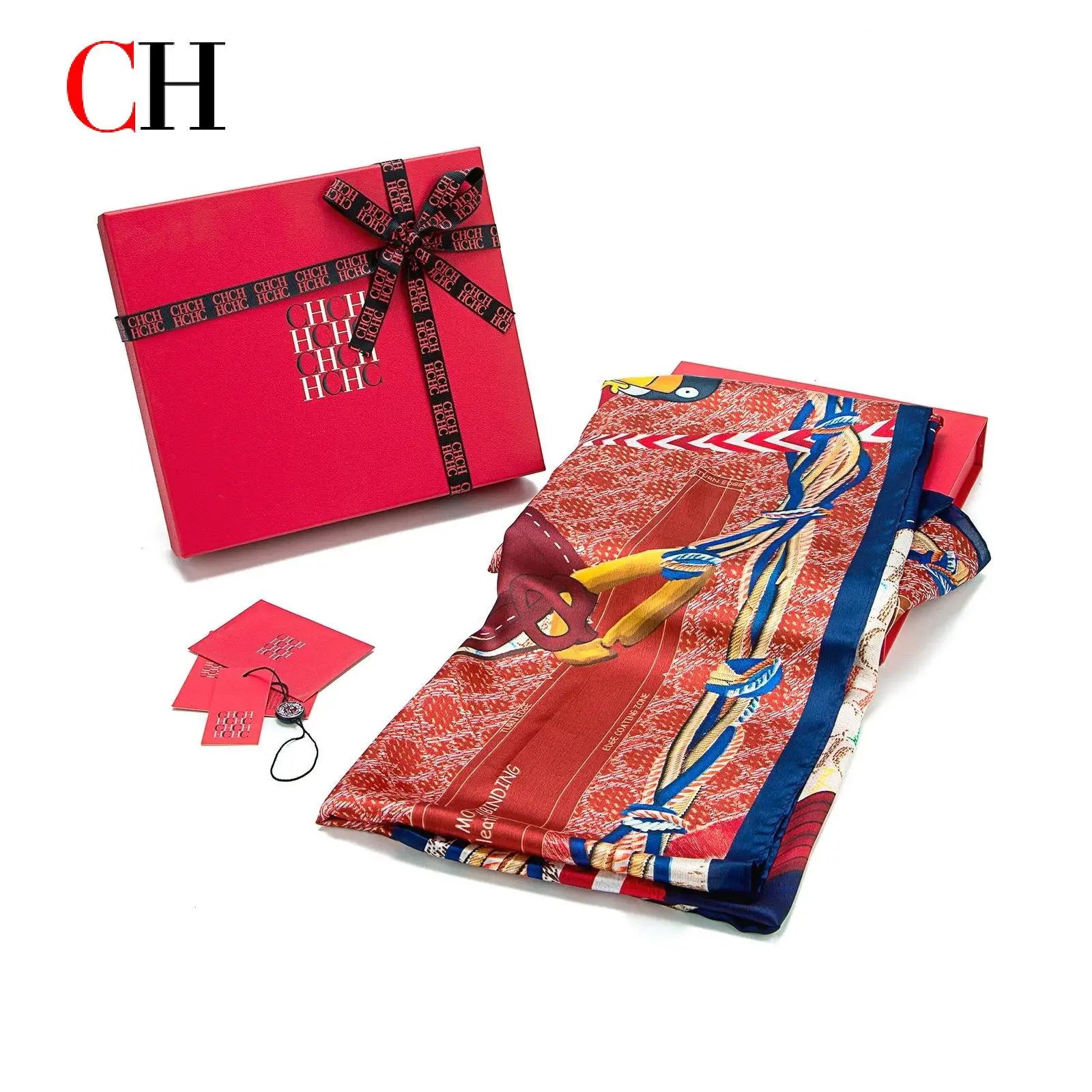 CH Iconic Vintage Pattern Scarf Elegant Design Gift Box Set 2026 New Arrival Women Fashion Accessory Soft Comfortable