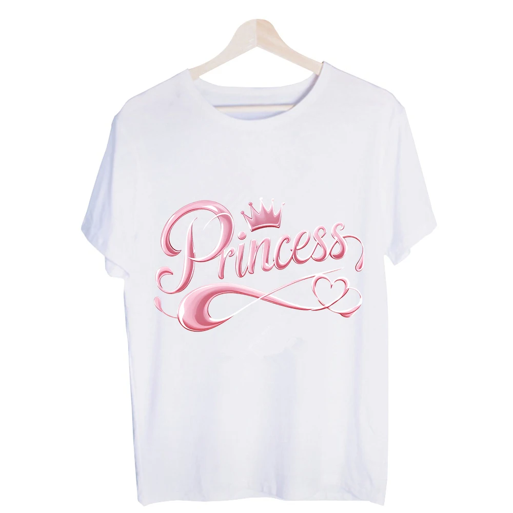 Women's Princess Typography Graphic Tee, Short Sleeve Crew Neck T-Shirt for Casual Daily Wear and Summer Outfits