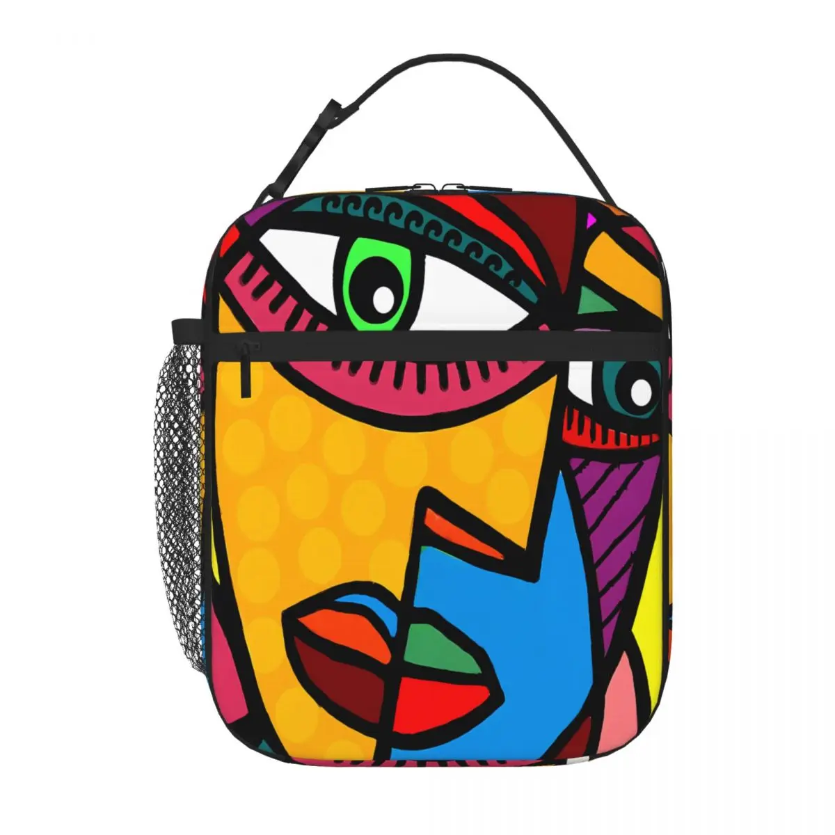 Bestselling Funky Abstract Face Stylish Outline Portable Lunch Bag Office To-Go Camping Lunch Bag
