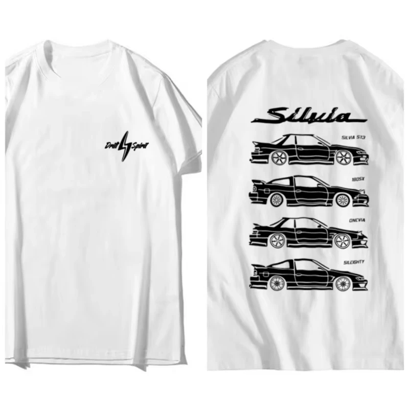 

Новинка лета 2025 года Silvia Drift D1 S13 180SX ONEVIA Sil80 Футболка с графическим принтом Мужская футболка с коротким рукавом Высококачественная уличная одежда
