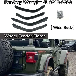 For Jeep Wrangler JL 2018-2023 Car Wheel Fender Flares Extensions Strips Trim 1Set High Low Kit Wide Body Front Rear Mudguard