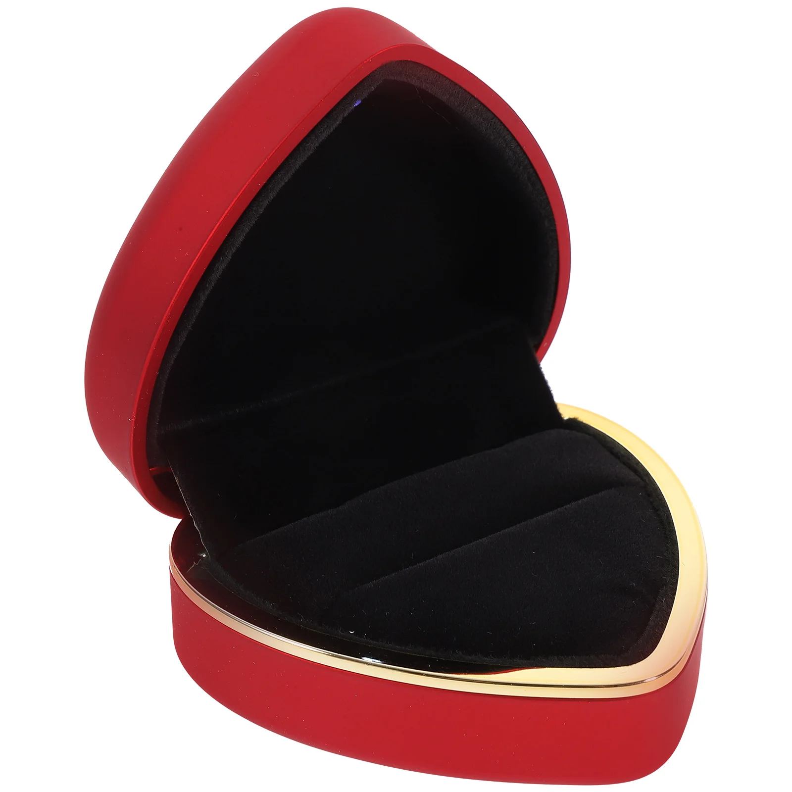 

Ring Box Shape LED Light Jewelry Case Durable Eco-friendly Interior Wedding Wedding Ring Box Valentine Gift Idea