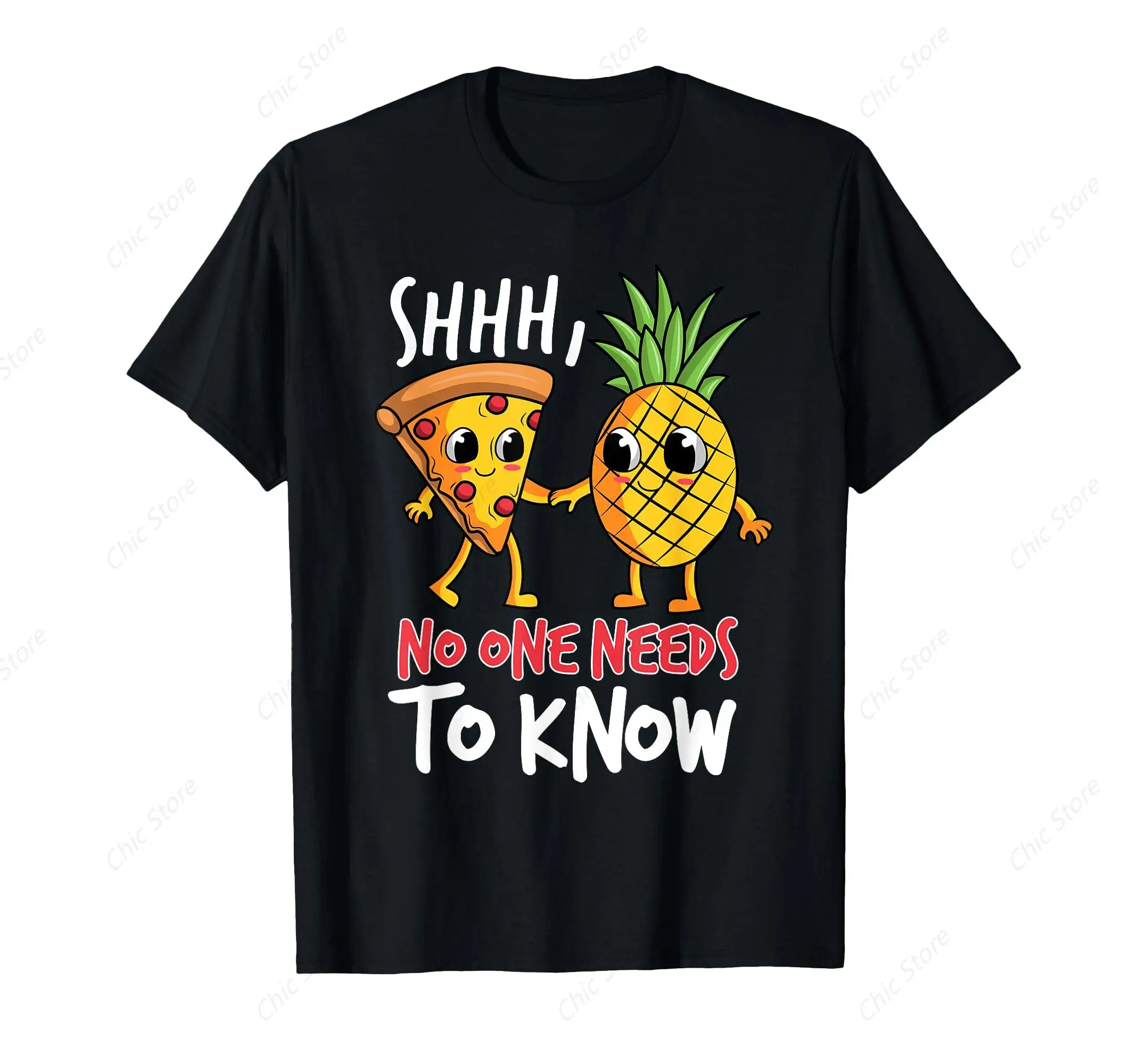 Pineapple on Pizza Creation of a Masterpiece Graphic Tshirt Funny Pizza T-Shirt Cotton O-Neck Short Sleeves for Casual Outdoor