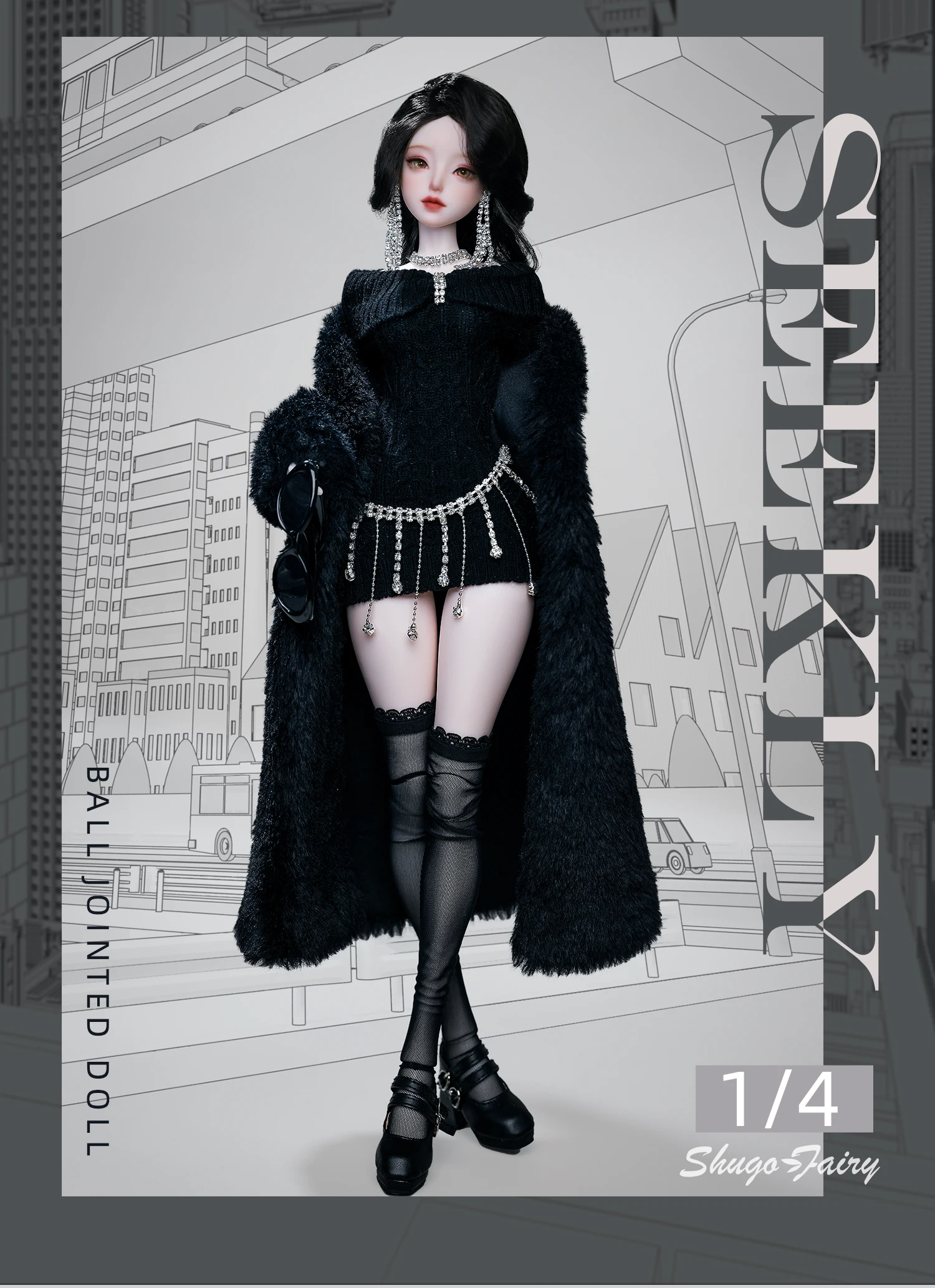 Seekly C 1/4 BJD Full Set City Belle Rich Lady Style Articulated Charming Resin Ball-Jointed Doll ShugaFairy Gift Collection