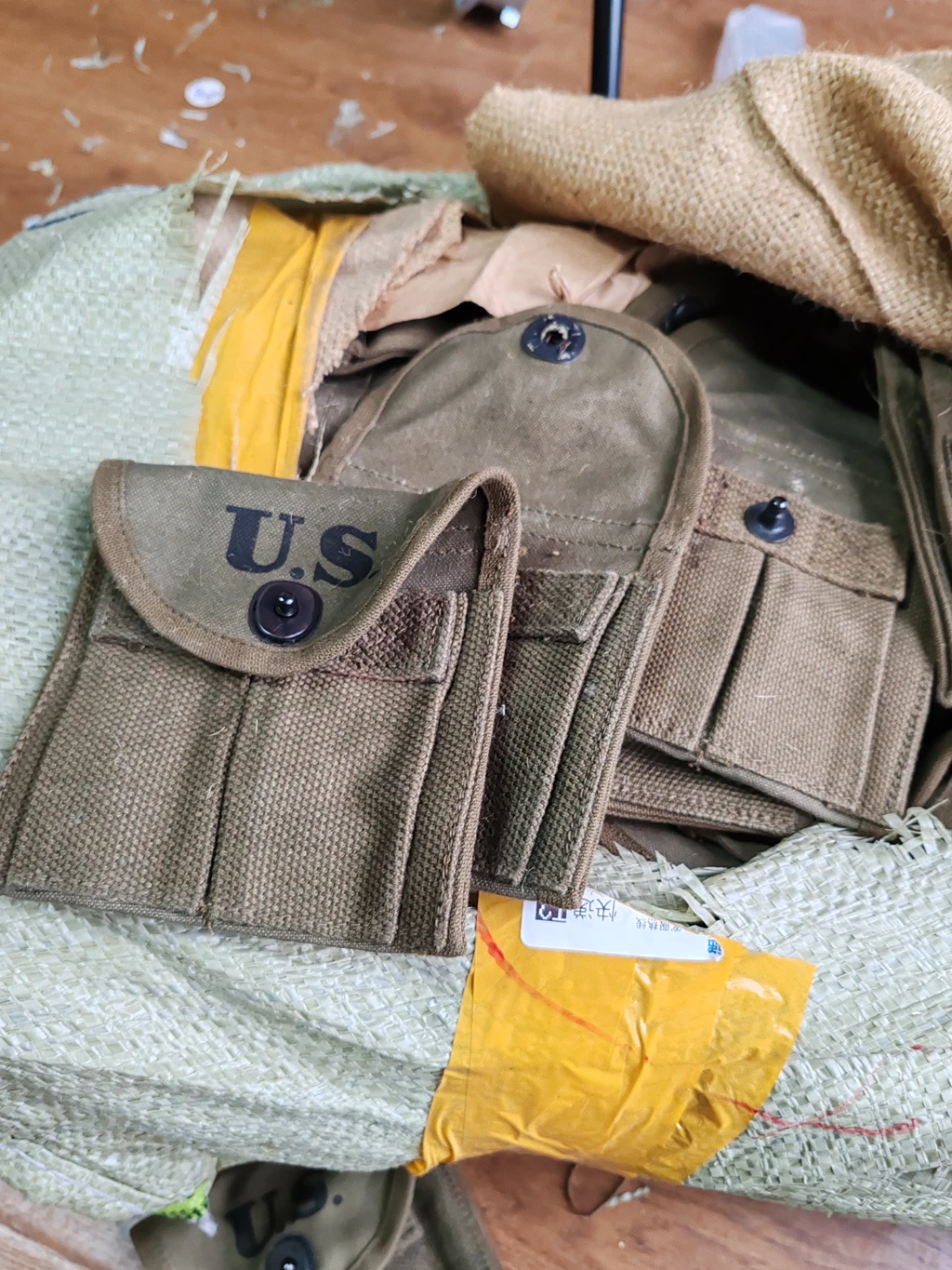 2 قطعة فائض عسكري حقيقي الأصلي الحرب العالمية الثانية الجيش الأمريكي M1 M2 كربين قماش مجلة الحقيبة مرحبا Q1943 مظهر جيد #5