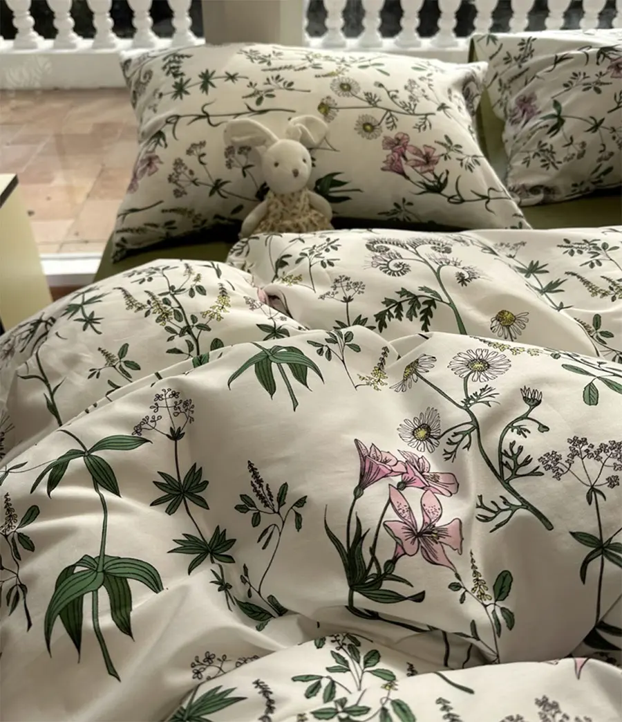 

Pastoral green floral bedding set,twin full queen king rustic fresh flower cotton home textile bed sheet pillow case quilt cover