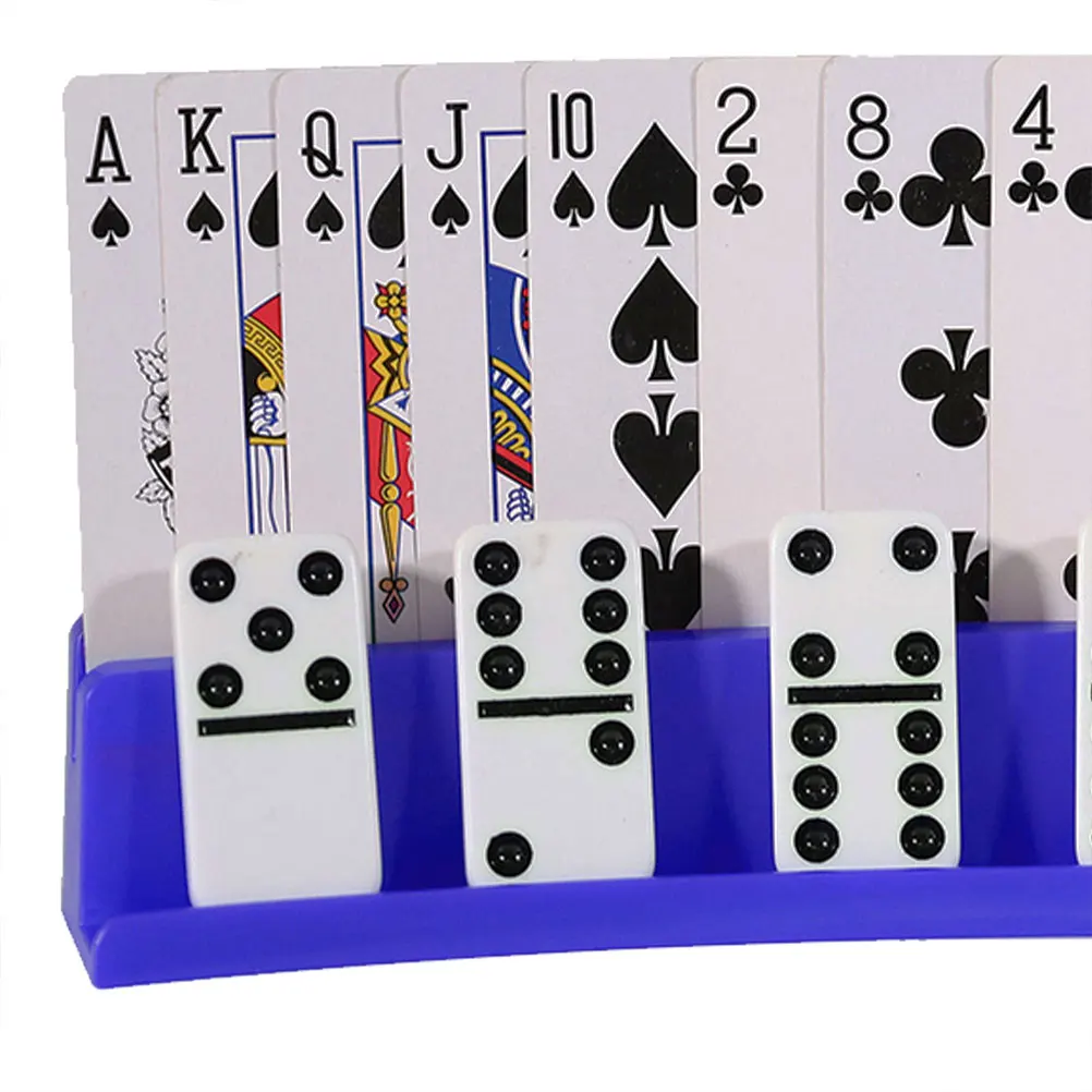 2pcs Dominoes Rack Playing Card Holder Base Multifunctional Game Accessory Lightweight Portable Gaming Cards Stand Storage