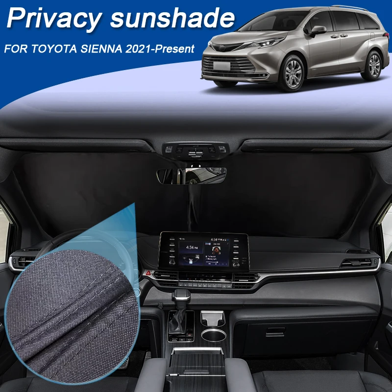

Car Black Window Privacy Sunshade For Toyota SIENNA 2021-Present Auto Anti-UV Heat Insulation Protect Cover Interior Accessory