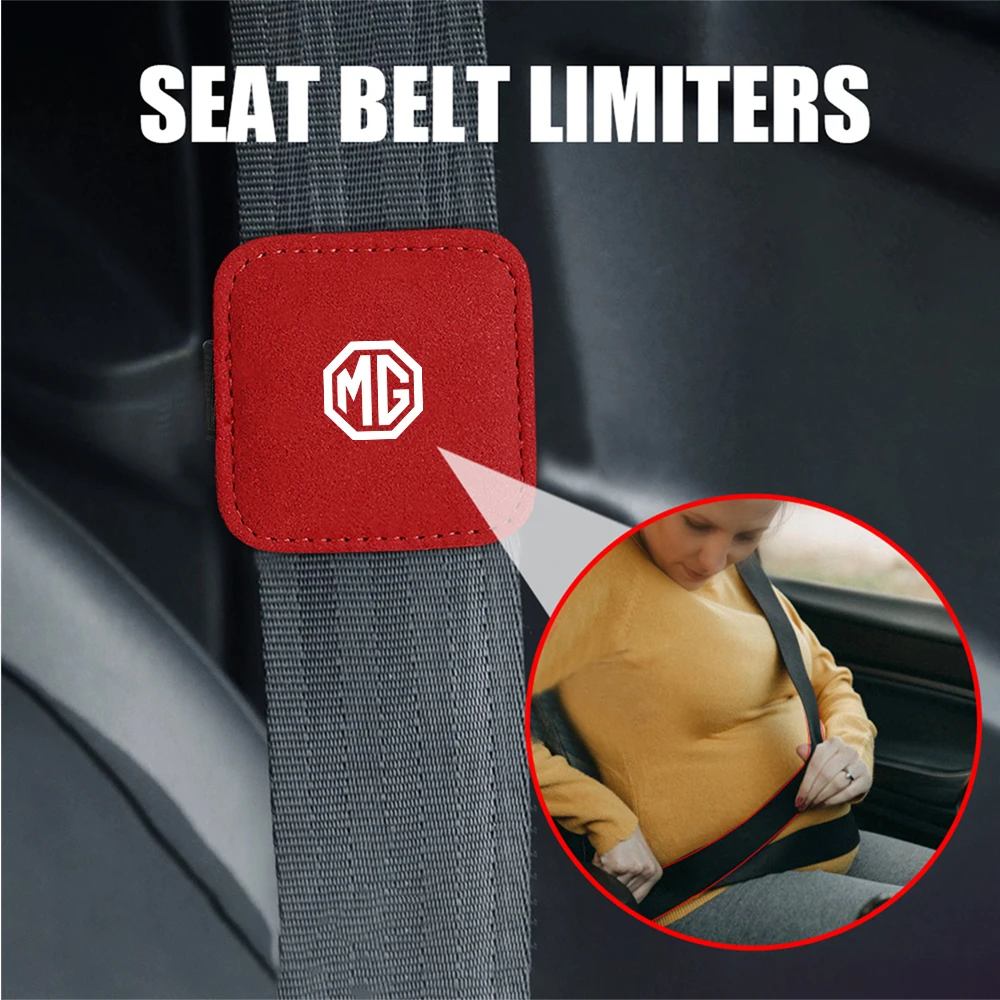 Car Leather Seat Belt Clip Adjustable Magnetic Fixed Limiter Auto Accessories For Morris Garages MG ZS 5 7 6 Cyberster MG4 EV GT