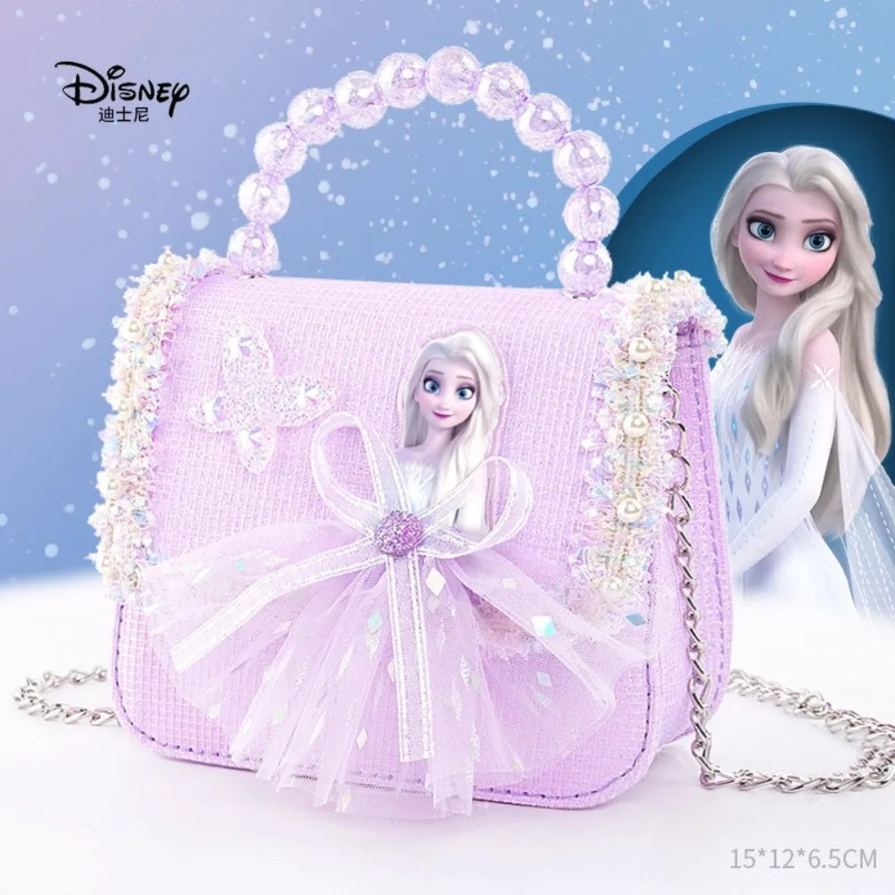 디즈니 겨울왕국 엘사 공주 만화 글리터 크로스바디 백 귀여운 스팽글 핸드백 어린이 유아 소녀 패션 카와이 지갑 클러치 백