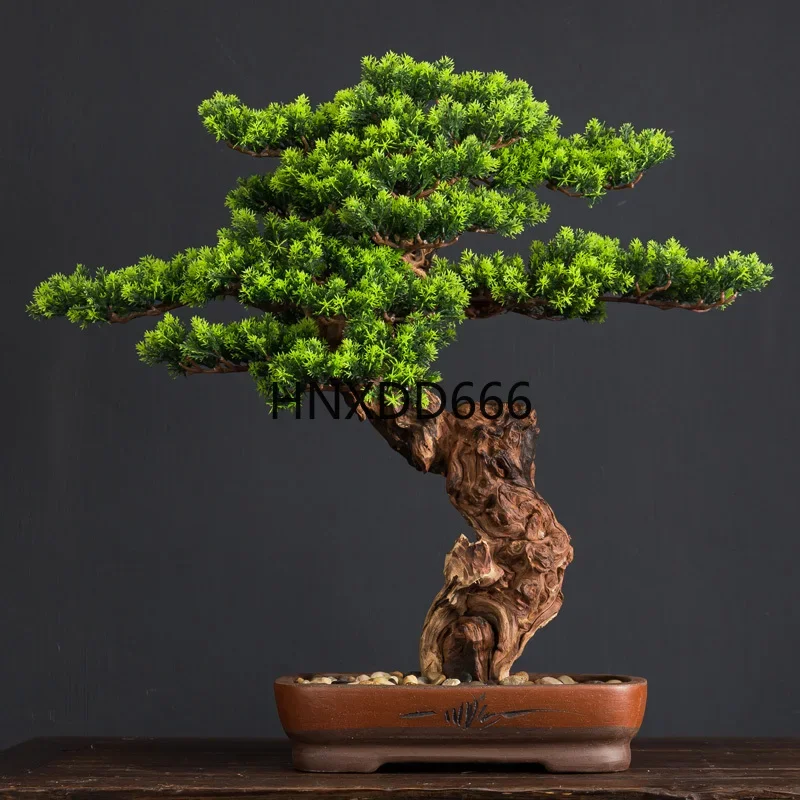 Simulated welcome pine bonsai living room flower stand ornament