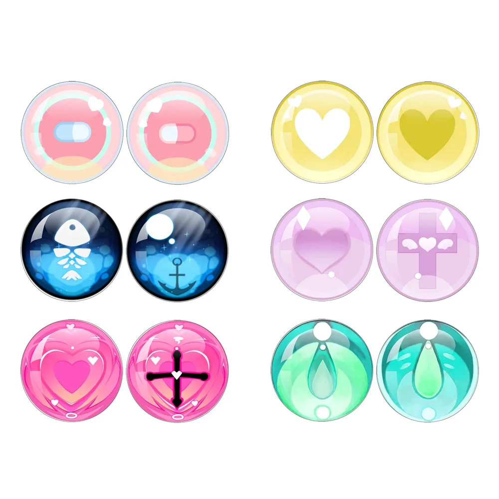 12pcs/set Cute 10MM-40MM Blythe Doll Eyes Chips Suitable For Girl Toy Handmade Doll Pupil Glass Cabochons Jewelry Accessories