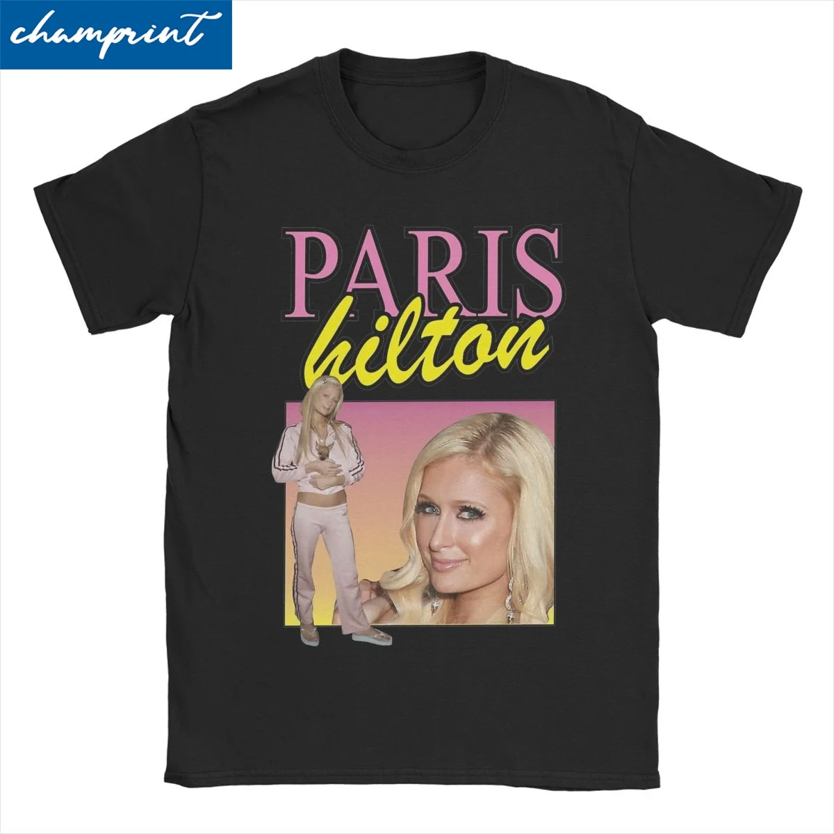 Paris Hilton T-Shirts Men Women Creative Pure Cotton Tee Shirt Crew Neck Short Sleeve T Shirts 6XL Clothing