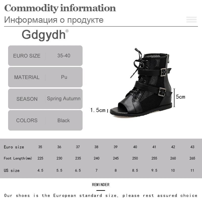 Gdgydh Gauze Anime Cosplay Shoes Women Open Toe Height Increased Summer Boots Woman High Top Belt Buckle Japanese Korean Retro