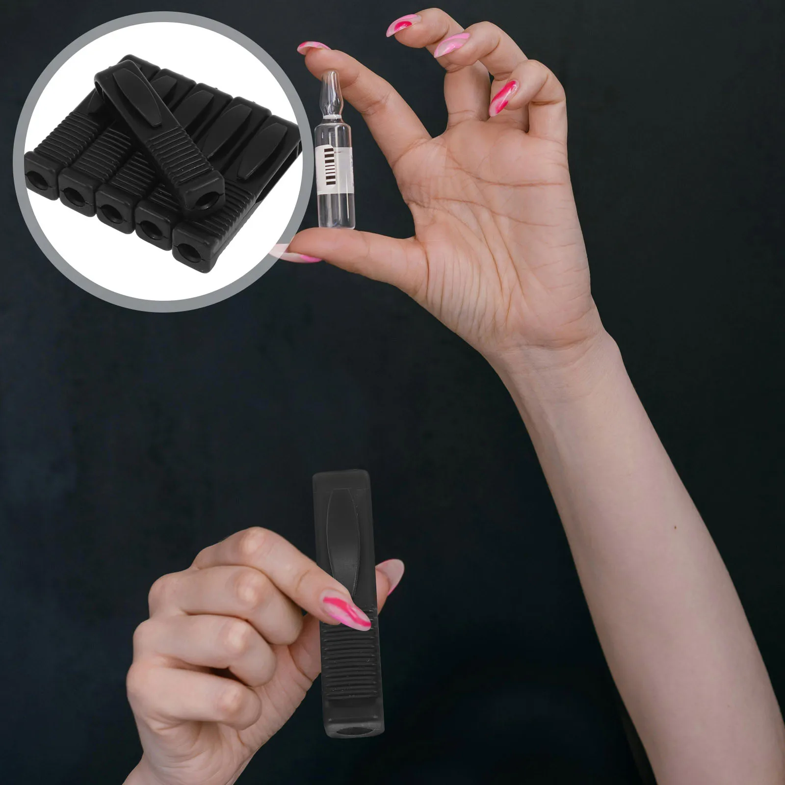 

6 Pcs Ampoule Bottle Opener Plastic Vial Breaker Opening Tool Glass Cutter for Doctor Black Cap Remover Nurse