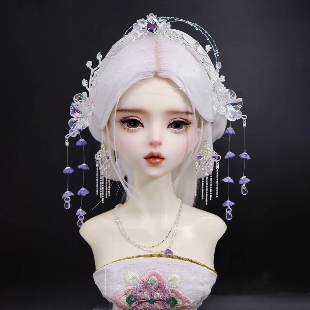 1/4 1/3 Scale BJD Hairpin Fairy Wig Headwear Set Ancient Costume Hanfu Doll Hair Accessories For  BJD/SD MSD SD13 Girl C2039