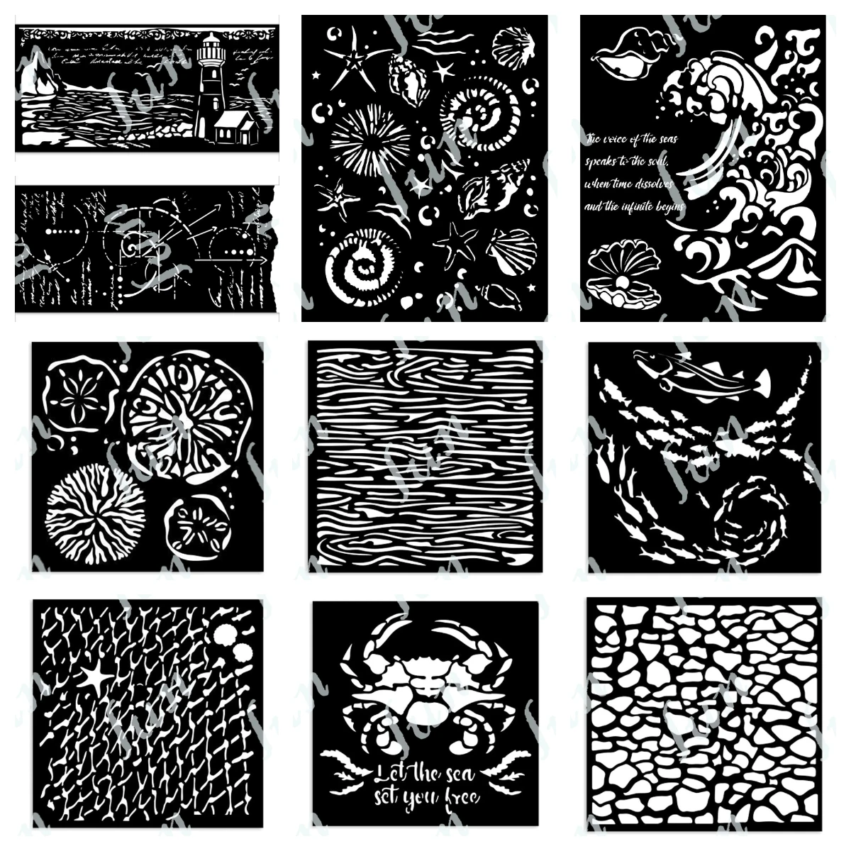 

Stones Pattern Starfish Stencil Layered Stencils Handmade DIY Hot Sale Scrapbooking Coloring Embossed Photo Album Decoration