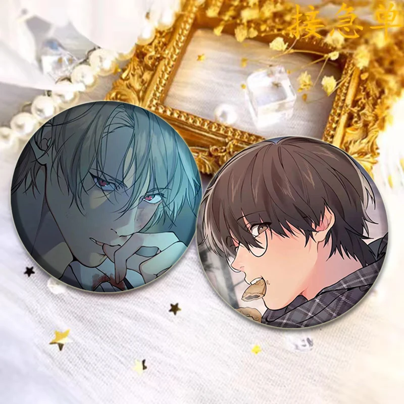 BL Anime Lost in The Cloud 32/44/58mm Simple Button Pins Bai Xianyun Yan Hena Cartoon Brooches Daily Stylish Ornament Badge