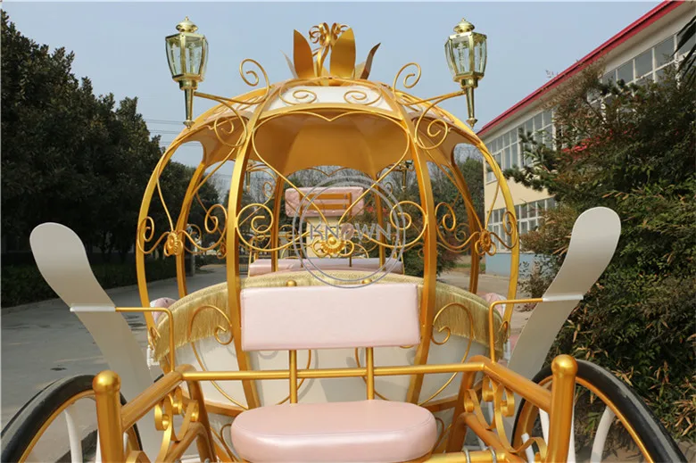 Classical Victoria Royal Horse Drawn Carriage Luxury Wedding Garden Style Two Wheel Led Light Horse Carriages