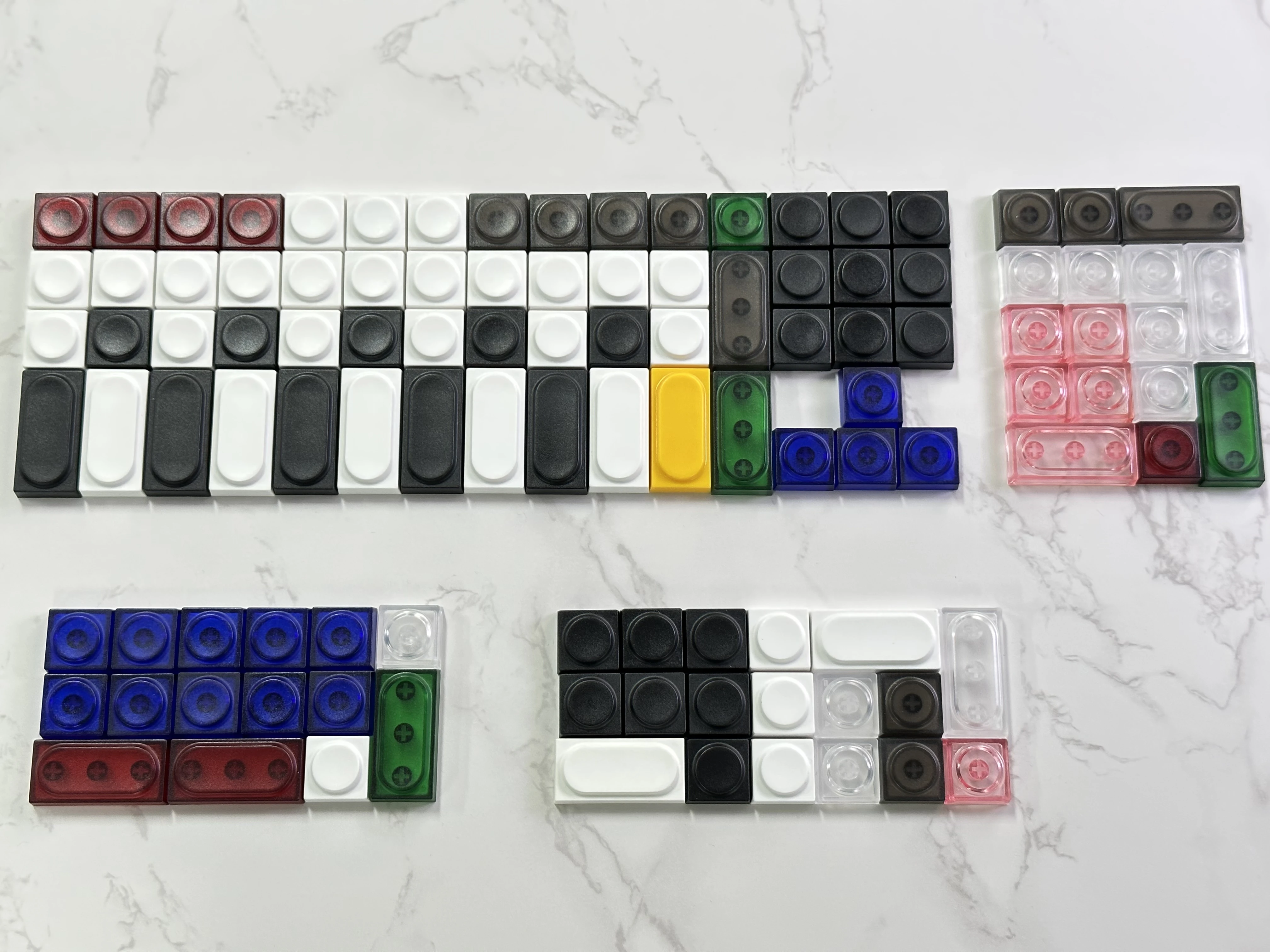 Doys Original Building Block Key Cap Transparent Frosted Keyboard Cap PBT 32 Key Thin Key Cap Suitable for Mechanical Keyboards