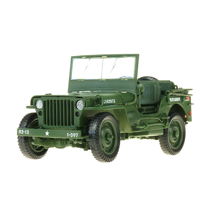 Coche de juguete táctico militar fundido a presión, modelo de coche de aleación, paneles de capó abierto para revelar el motor con dispositivo de suspensión, regalo para niños, 1/18