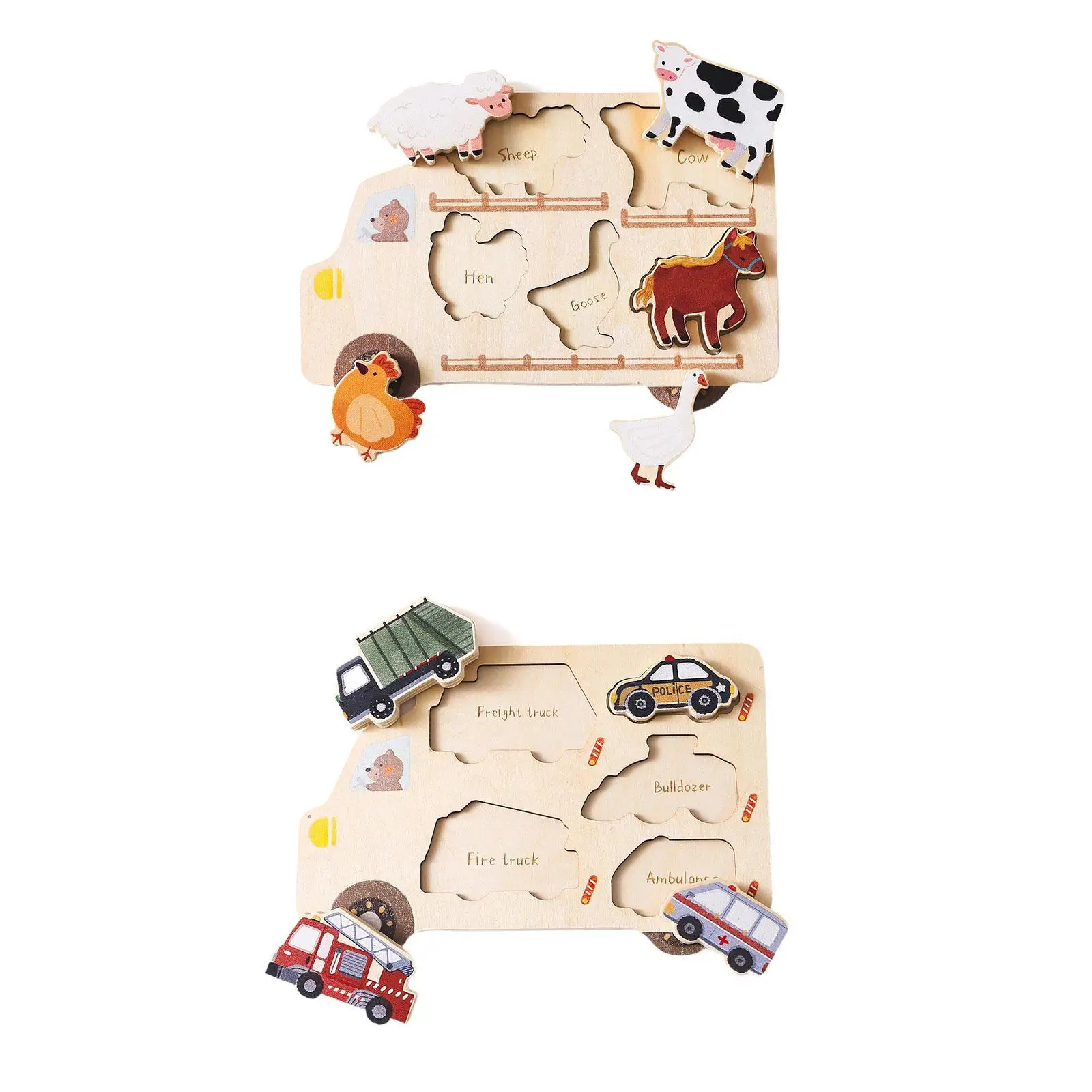 Wooden Matching Puzzle Developmental Toy Teaching Material Sensory Development Montessori Toy Puzzle Toy Boys Girls Children