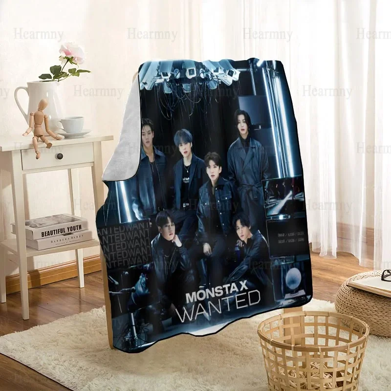 New Arrival MONSTA X KPOP Blankets Printing Soft Blanket Throw On Home/Sofa/Bedding Portable Adult Travel Cover Blanket 0512