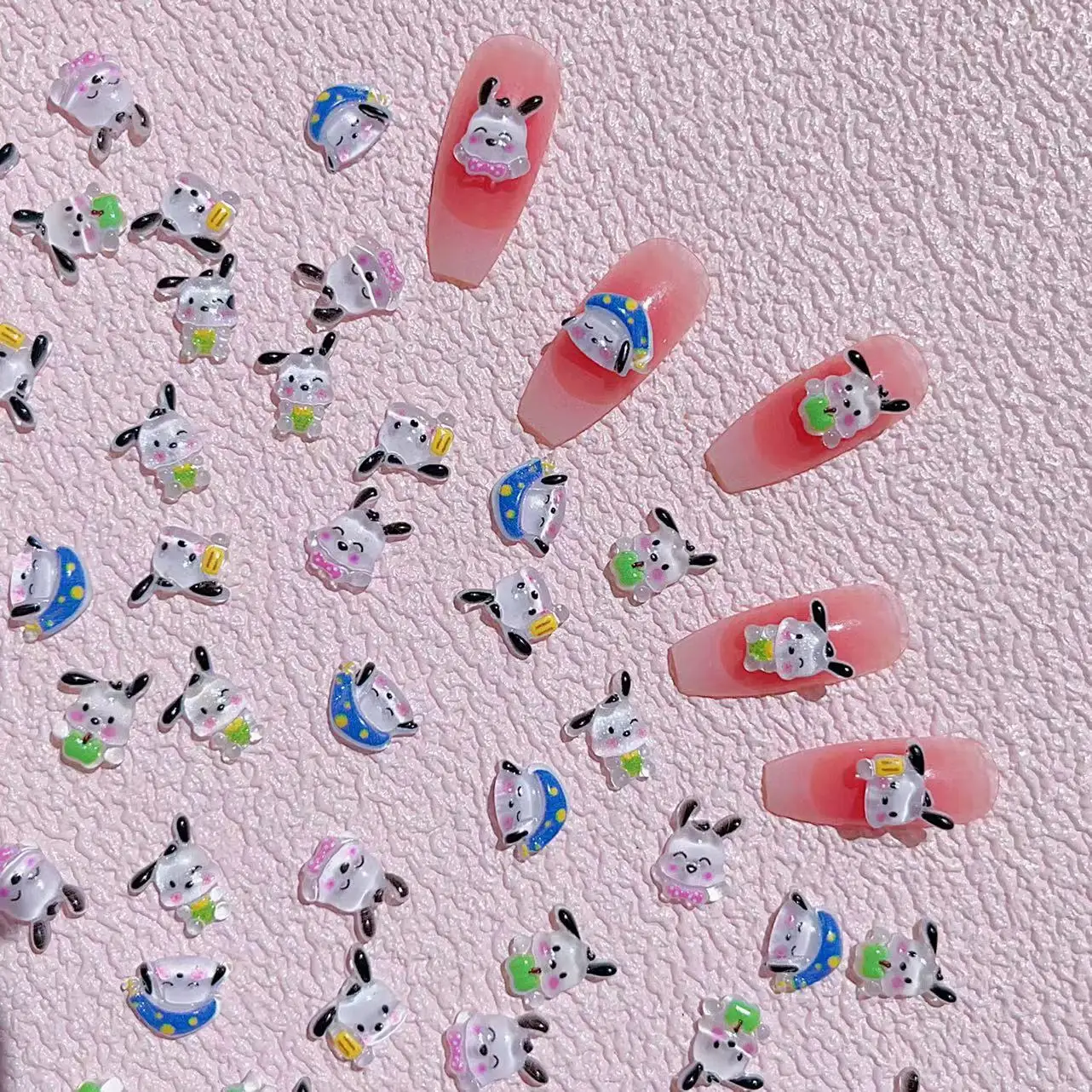 

100Pcs Kawaii Pochacco 3D Nail Charms - Super Cute Doggie Nail Art Decor for Adorable Manicures