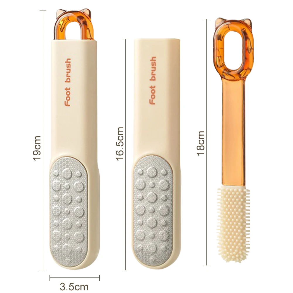 3in1 فرشاة غسل القدم الكالس عرموش عدة الخفاف تنظيف مزيل الحجر كعب إزالة الجلد الميت الفولاذ المقاوم للصدأ الغسيل باديكير أداة