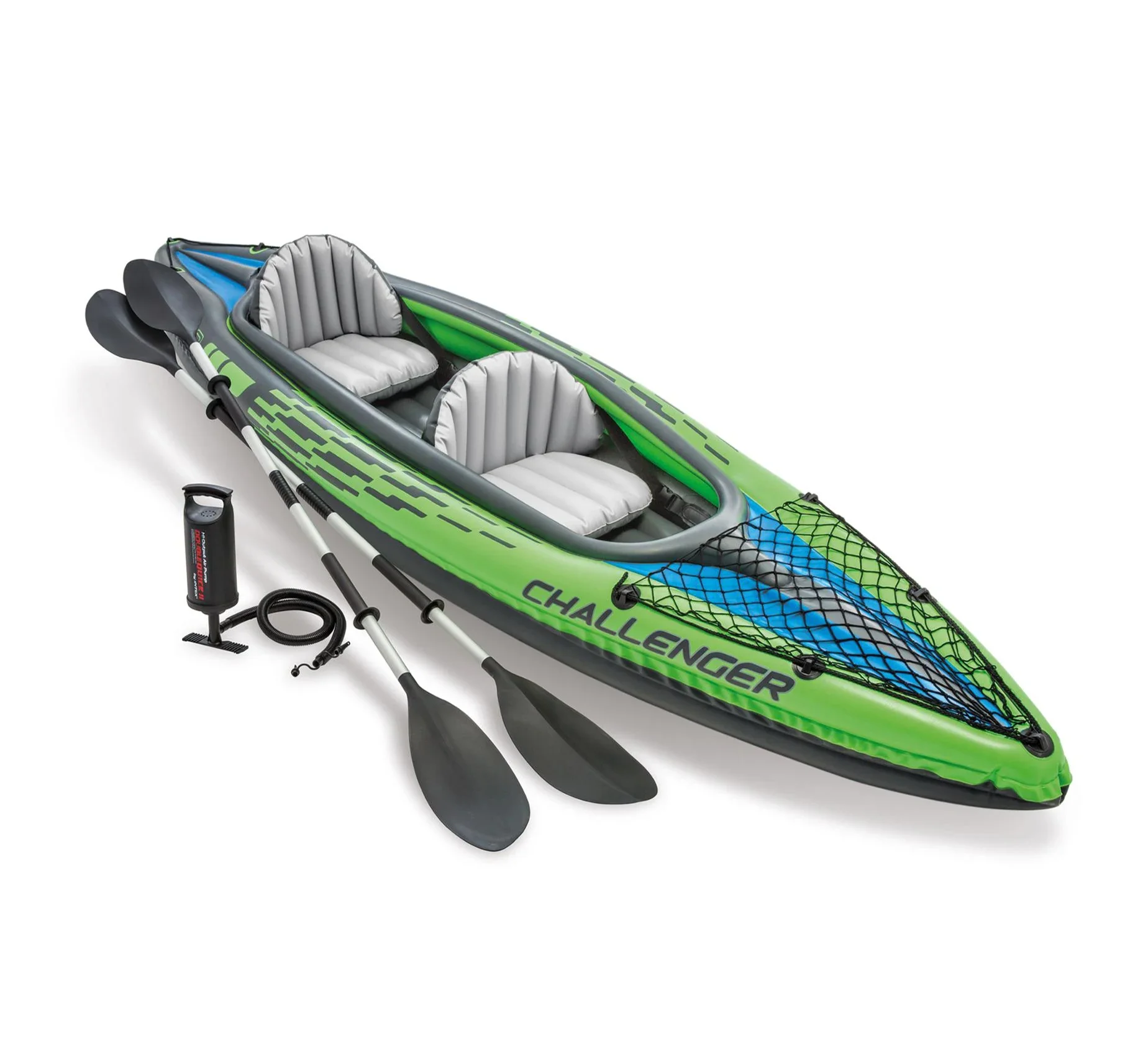 Intex-barco inflable de PVC CHALLENGER K2, KAYAK con paletas y bomba de aire, 68306