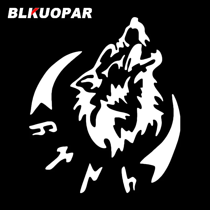 BLKUOPAR Wolf Head Interesting Car Stickers Humorous Computer Rearview Mirror Windshield Scratch Resistant Decal VAN Decoration