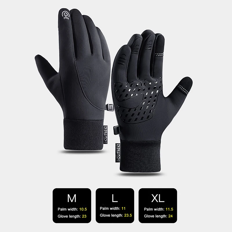 Winter Plus Velvet Gloves Men Women Touch Cold Waterproof Motorcycle Cycle Gloves Outdoor Sports Warm Running Ski Glove