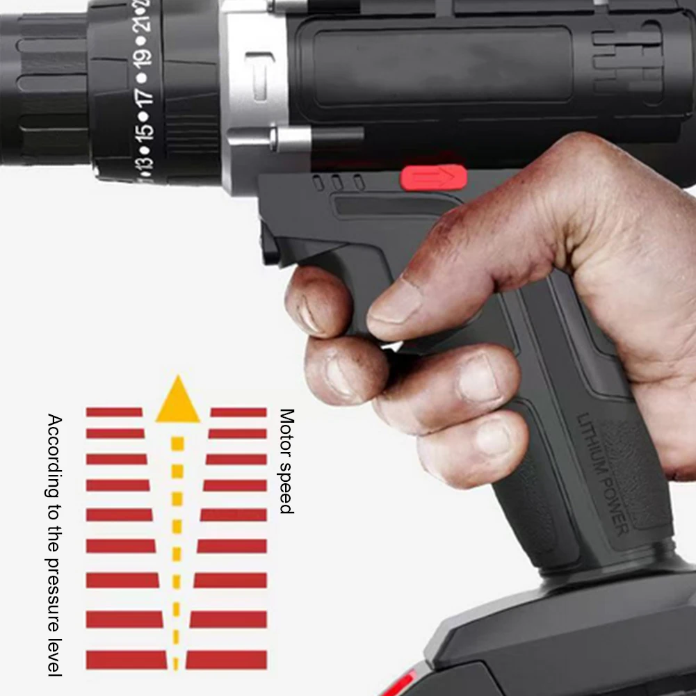 Electric Drill Cordless Drill Driver Multi-Function Electric Screwdriver Variable Speed Power Drill Kit for Furnishing