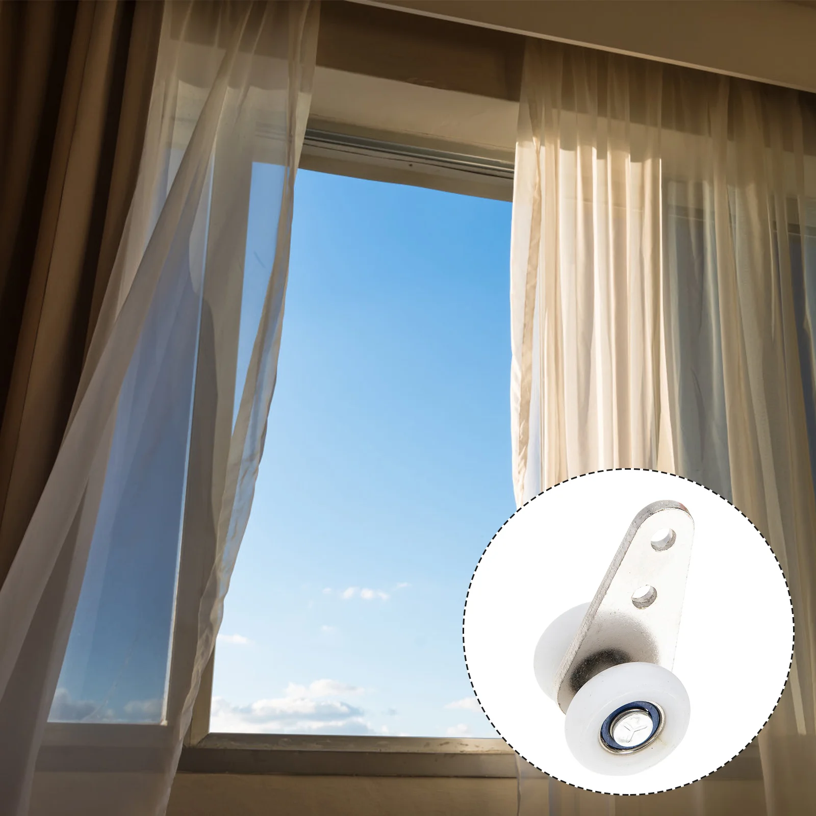 

4 Pcs Hanging Wheel Curtain Runners Bearing Roller Mute Wheels Smoothly Pulley Window Pulleys