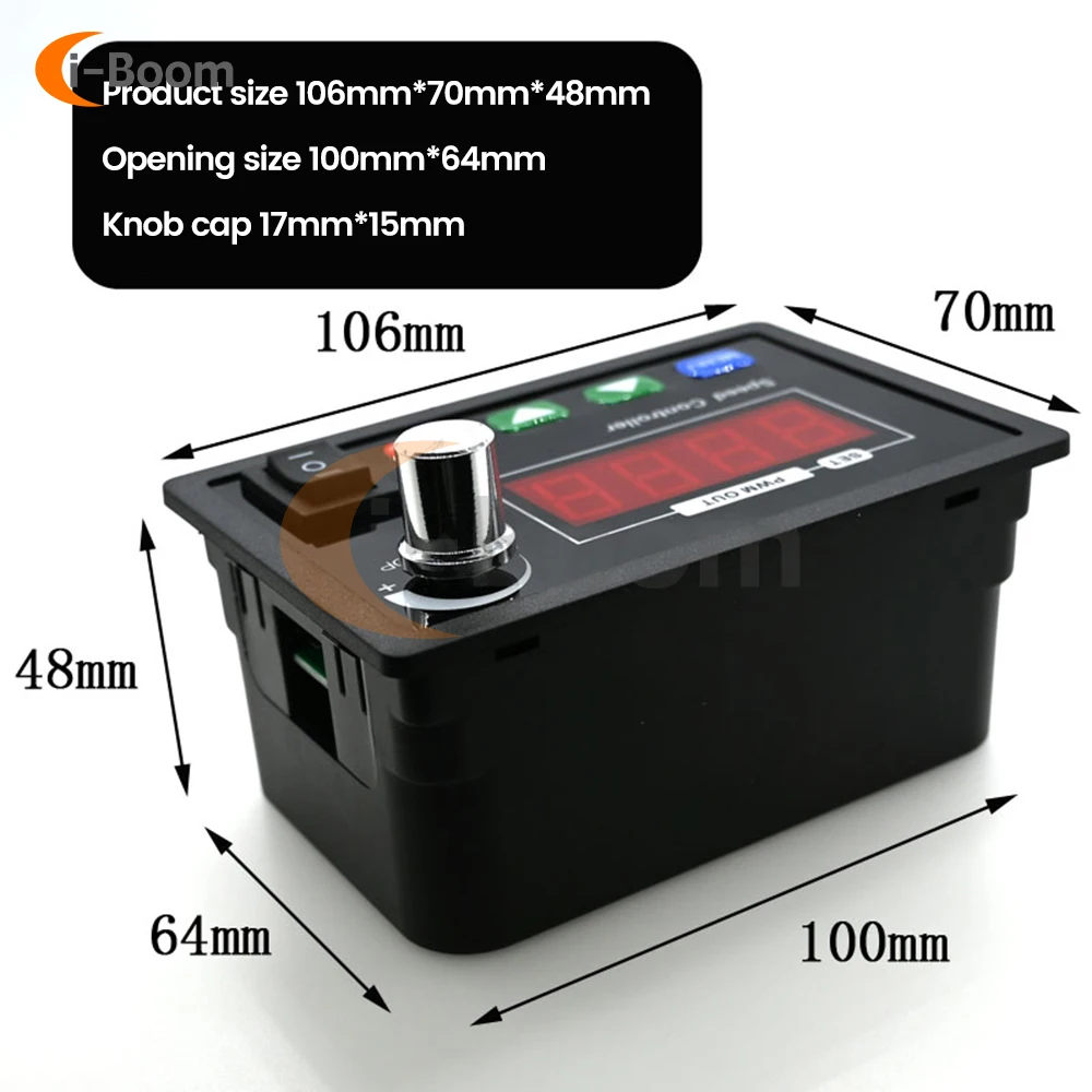 DC10-55V 40A Motor Speed Controller PWM Motor Driver DC Brush Motor Speed Controller Push Button Knob Control With Power Switch