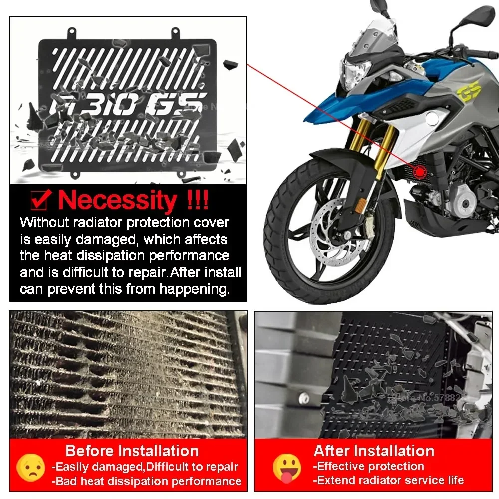 دراجة نارية شبكة المبرد غطاء لسيارات BMW G310GS G310R G 310 GS R G310 GS R G 310GS 310R GS 310 R 2017-2024 2025 معدات الحماية #2
