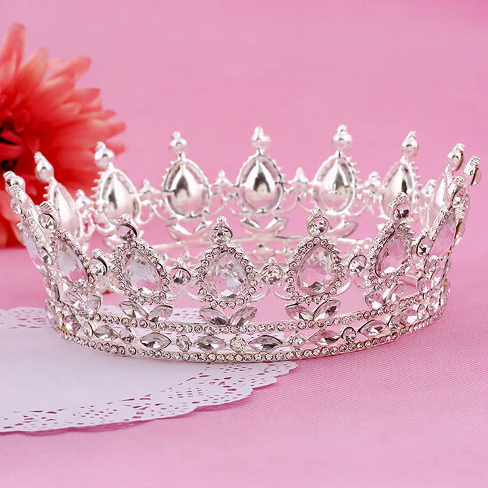 

Rhinestone Tiara Bridal Crown Wedding Headpiece Shining Alloy Crystal Hair Accessory for Women Decorative Crown Bridal Wear