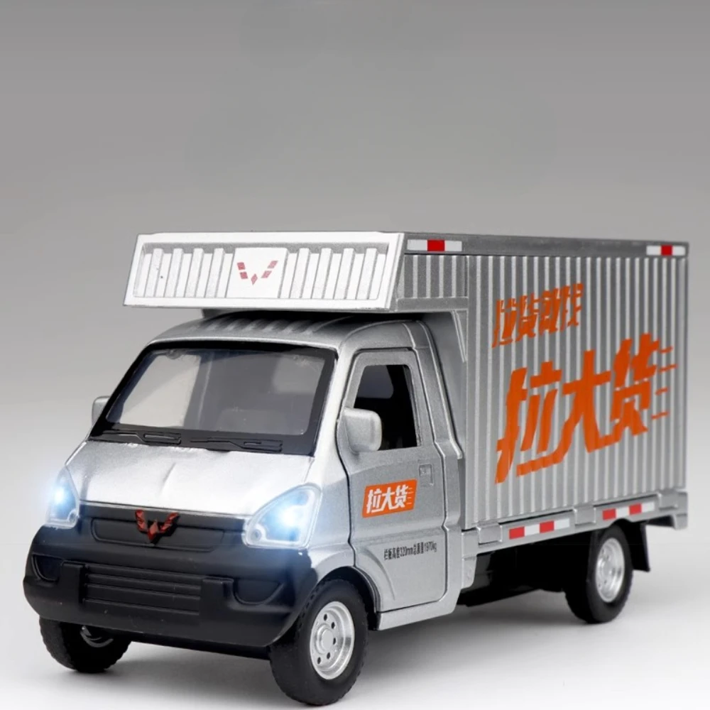 Maßstab 1:32 Wuling Rongguang Automodell Spielzeugtüren geöffnet Zurückziehen Metalldruckguss Miniatur-LKW-Modelle Sound Licht Geschenke für Kinder