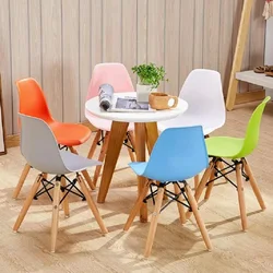 Kindergarten children's chairs Modern simple solid wood children's dining chairs Home use children's colored plastic stools