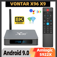 X96 X9 Amlogic S922X Android TV Box 4GB RAM 32GB ROM Support 8K USB3.0 Dual Wifi 1000M LAN Smart TVBox Set Top Box Media Player