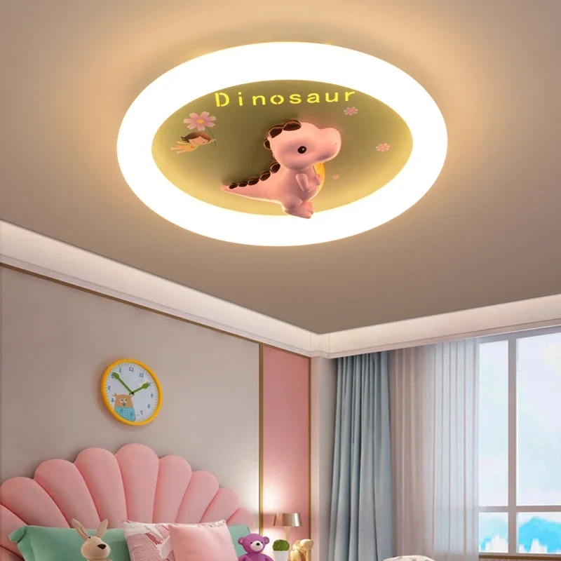 Boy & Girl Bedroom Lamp Children's Room Fan Light Shaking Head Cartoon Dinosaur Modeling Light Full Spectrum Eye Protection Room