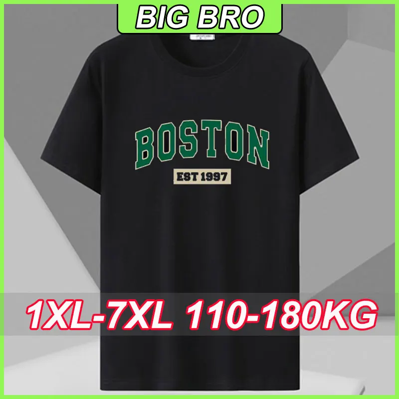 

Plus Size 1XL-7XL Men's Oversize T-Shirt 110-180kg Short Sleeve Shirt Casual Loose Fit Tee Summer Comfortable Tops Male Clothing